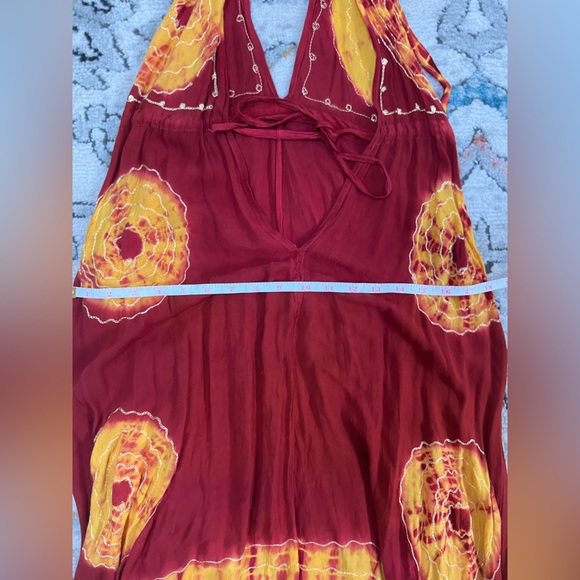 Tie Die Beach Cover Up Halter Neck Dress - Picture 3 of 4